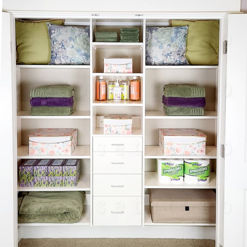 Reach in grey pantry.